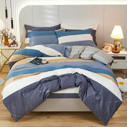 91家纺网 家纺一手货源 找家纺 （总1）安逸家纺 12868 新款全棉床笠四件套床罩学生纯棉床笠款三件套