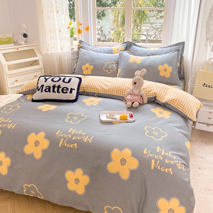 91家纺网 家纺一手货源 找家纺 八十八家纺 2025新款全棉12868床笠款四件套 花怡梦