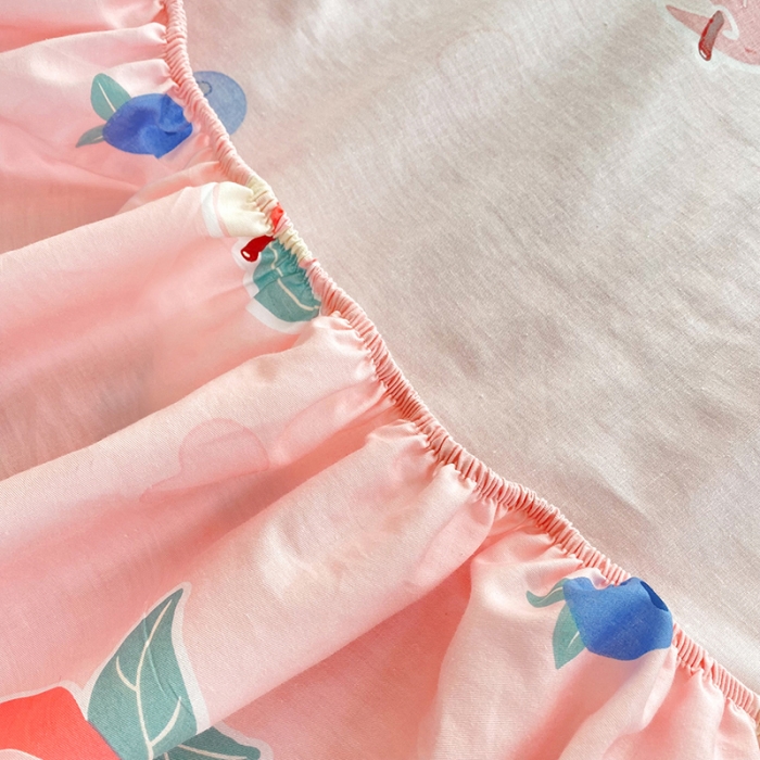 91家纺网 家纺一手货源 找家纺 八十八家纺 2025新款全棉12868床笠款四件套 蜜桃兔