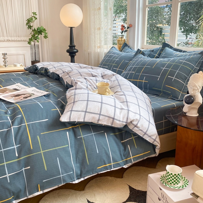 91家纺网 家纺一手货源 找家纺 八十八家纺 2025新款全棉12868床笠款四件套 摩登心情