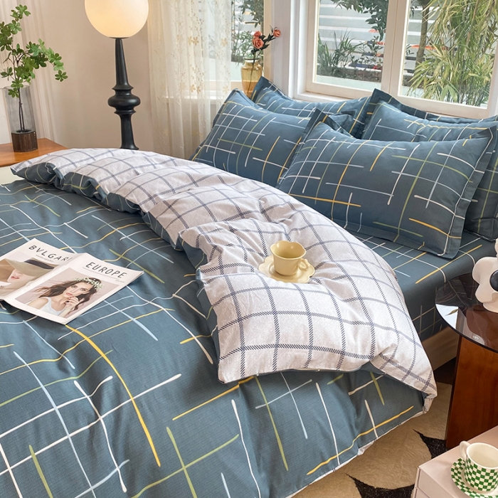 91家纺网 家纺一手货源 找家纺 八十八家纺 2025新款全棉12868床笠款四件套 摩登心情