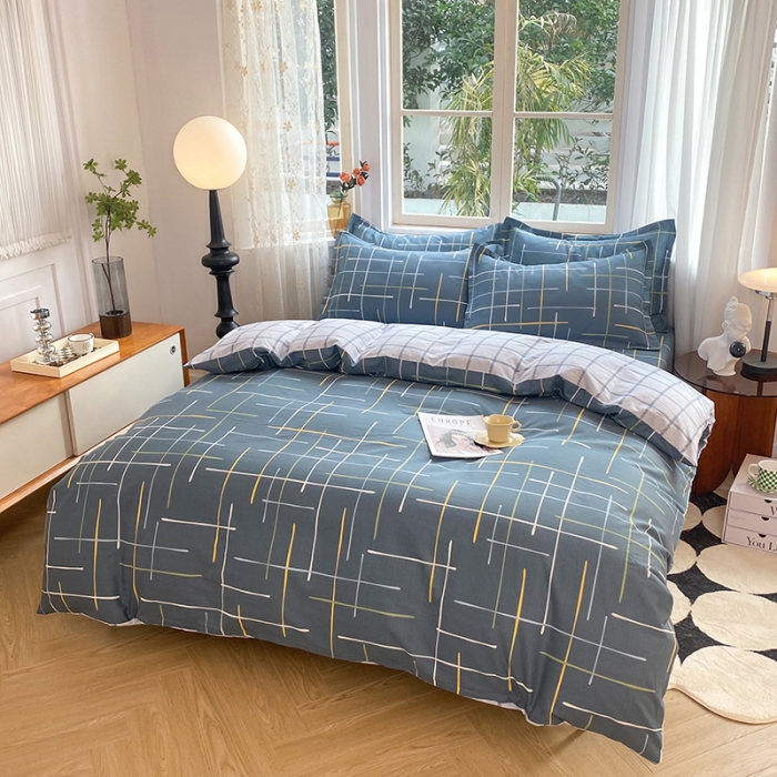 91家纺网 家纺一手货源 找家纺 八十八家纺 2025新款全棉12868床笠款四件套 摩登心情