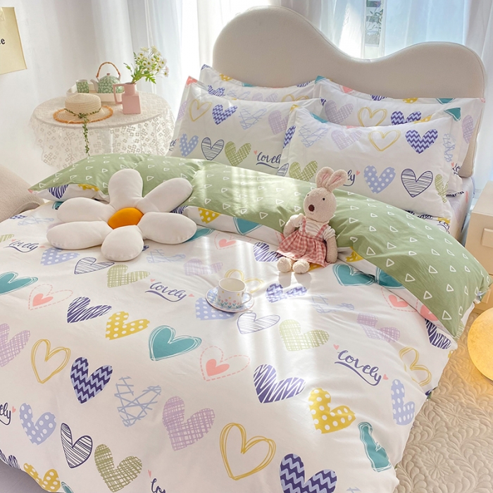 91家纺网 家纺一手货源 找家纺 八十八家纺 2025新款全棉12868床笠款四件套 心动时刻