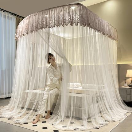 91家纺网 家纺一手货源 找家纺 （总）夏彩 2023新款88563可伸缩3开门蚊帐