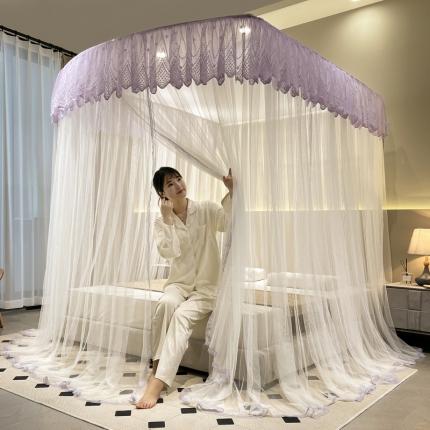 91家纺网 家纺一手货源 找家纺 （总）夏彩 2023新款88563可伸缩3开门蚊帐