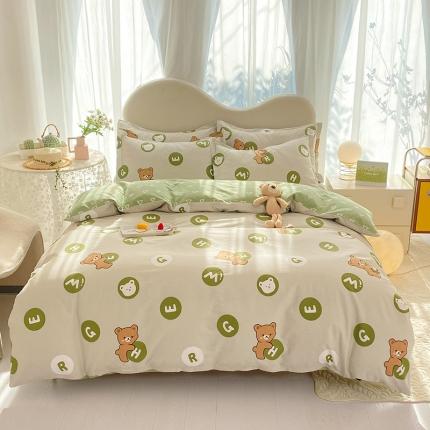 八十八家纺 2025新款全棉12868床单款四件套 字母熊