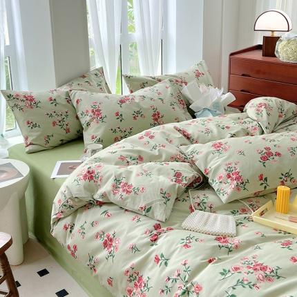 91家纺网 家纺一手货源 找家纺 启程全棉13372印花四件套直播爆款法式复古碎花系列 苏念