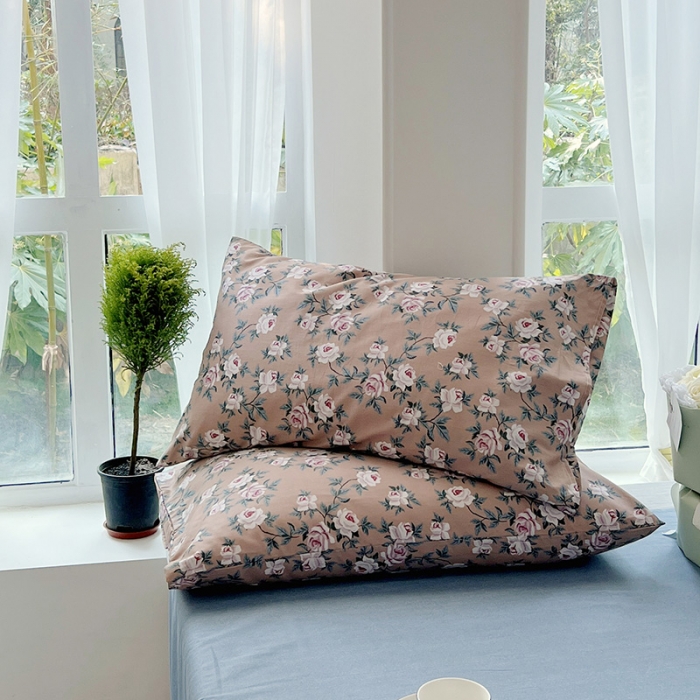 91家纺网 家纺一手货源 找家纺 启程全棉13372印花四件套直播爆款法式复古碎花系列 玫瑰