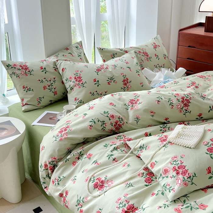 91家纺网 家纺一手货源 找家纺 启程全棉13372印花四件套直播爆款法式复古碎花系列 苏念