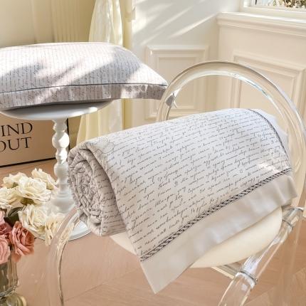 91家纺网 家纺一手货源 找家纺 匠心 2023新款莫代尔法式镂空夏被三件套 简画-灰