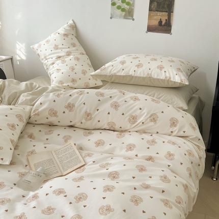 91家纺网 家纺一手货源 找家纺 希文家纺 2023新款全棉13372印花小雅系列四件套 绒绒兔