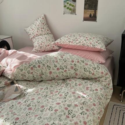 91家纺网 家纺一手货源 找家纺 希文家纺 2023新款全棉13372印花小雅系列四件套 素颜