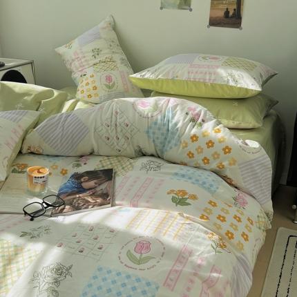 91家纺网 家纺一手货源 找家纺 希文家纺 2023新款全棉13372印花小雅系列四件套 美宣