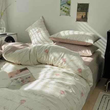 91家纺网 家纺一手货源 找家纺 希文家纺 2023新款全棉13372印花小雅系列四件套 恋爱季