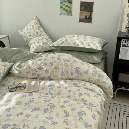 91家纺网 家纺一手货源 找家纺 希文家纺 2023新款全棉13372印花小雅系列四件套 春晓