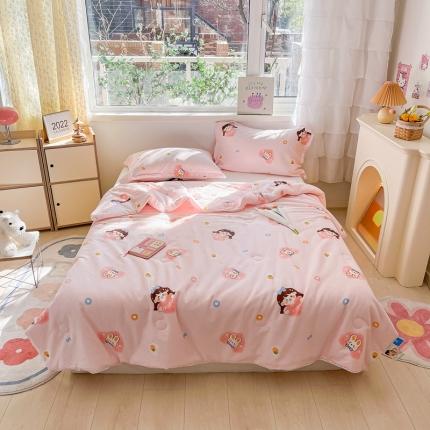 91家纺网 家纺一手货源 找家纺 心卓婴童馆 2023新款全棉华夫格夏被春秋被冬被 欢乐女孩