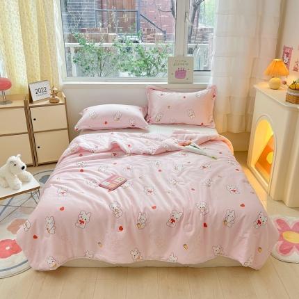 91家纺网 家纺一手货源 找家纺 心卓婴童馆 2023新款全棉华夫格夏被春秋被冬被 小兔子