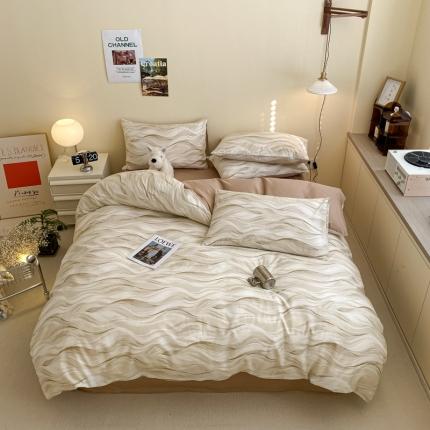 91家纺网 家纺一手货源 找家纺 桃子 2023新款ins时尚简约北欧纯棉系列四件套 棉-罗拉