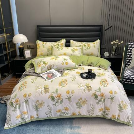 91家纺网 家纺一手货源 找家纺 (总) 赫梵茜 2022新款A类双层纱水洗棉四件套