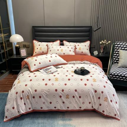 91家纺网 家纺一手货源 找家纺 (总) 赫梵茜 2022新款A类双层纱水洗棉四件套