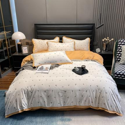 91家纺网 家纺一手货源 找家纺 (总) 赫梵茜 2022新款A类双层纱水洗棉四件套