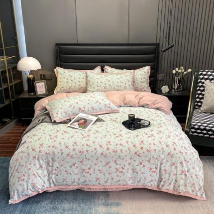 91家纺网 家纺一手货源 找家纺 (总) 赫梵茜 2022新款A类双层纱水洗棉四件套