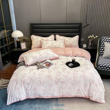 91家纺网 家纺一手货源 找家纺 (总) 赫梵茜 2022新款A类双层纱水洗棉四件套