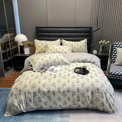 91家纺网 家纺一手货源 找家纺 (总) 赫梵茜 2022新款A类双层纱水洗棉四件套