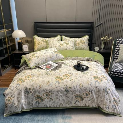 91家纺网 家纺一手货源 找家纺 (总) 赫梵茜 2022新款A类双层纱水洗棉四件套