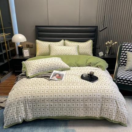 91家纺网 家纺一手货源 找家纺 (总) 赫梵茜 2022新款A类双层纱水洗棉四件套