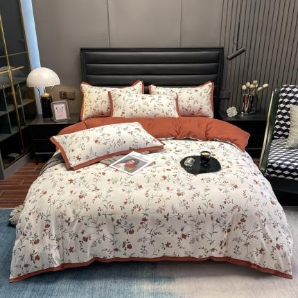 91家纺网 家纺一手货源 找家纺 (总) 赫梵茜 2022新款A类双层纱水洗棉四件套