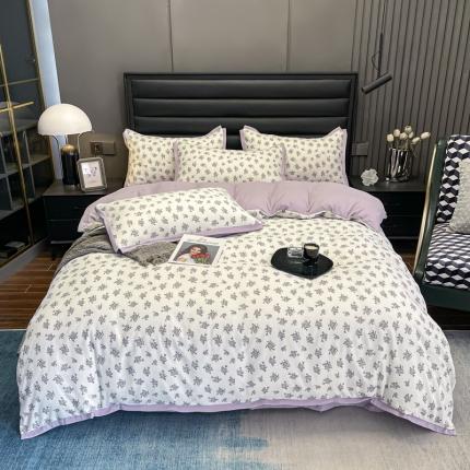 91家纺网 家纺一手货源 找家纺 (总) 赫梵茜 2022新款A类双层纱水洗棉四件套