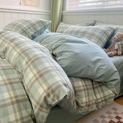 91家纺网 家纺一手货源 找家纺 （总）琪格格 2023新款全棉色织水洗棉四件套