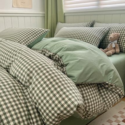 91家纺网 家纺一手货源 找家纺 （总）琪格格 2023新款全棉色织水洗棉四件套