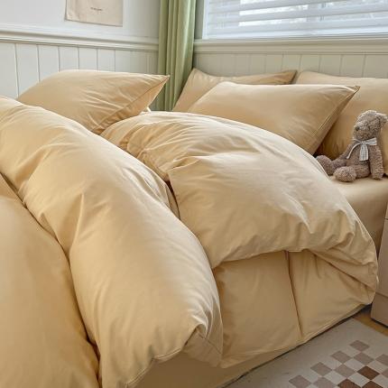 91家纺网 家纺一手货源 找家纺 （总）琪格格 2023新款全棉色织水洗棉四件套