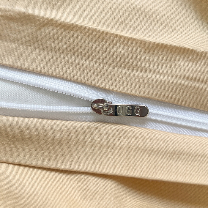 91家纺网 家纺一手货源 找家纺 琪格格 2023新款全棉色织水洗棉四件套 奶茶纯色