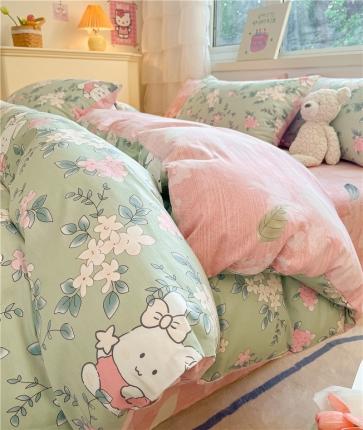 91家纺网 家纺一手货源 找家纺 （总）琪格格 2023新款纯棉13372爆款小清新四件套