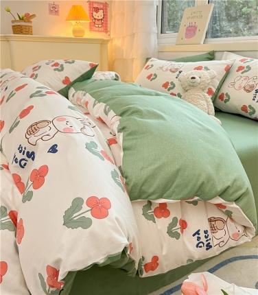 91家纺网 家纺一手货源 找家纺 （总）琪格格 2023新款纯棉13372爆款小清新四件套