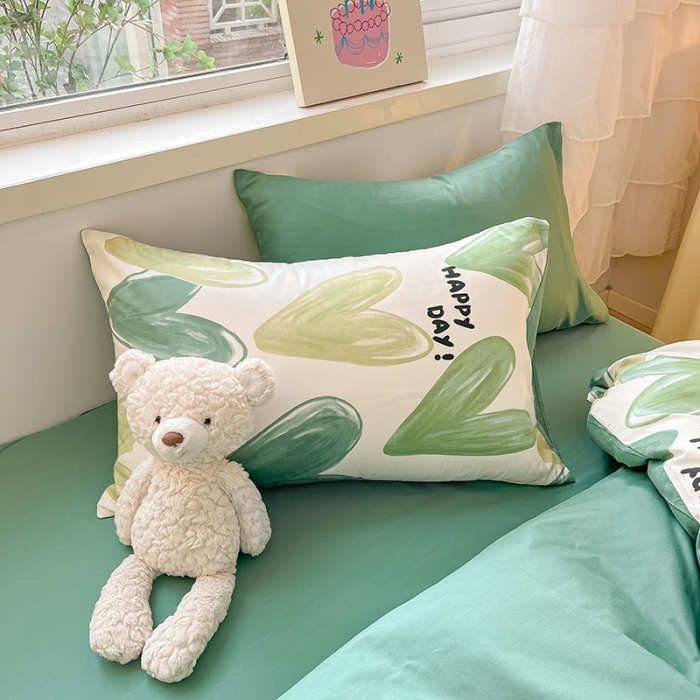 91家纺网 家纺一手货源 找家纺 琪格格 2023新款纯棉13372爆款小清新四件套 爱意满满