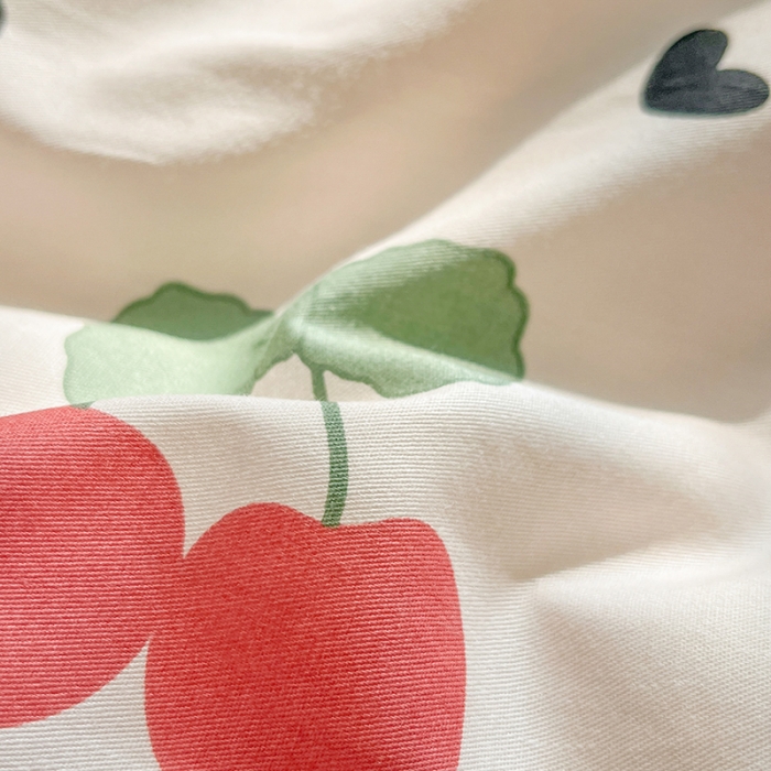 91家纺网 家纺一手货源 找家纺 琪格格 2023新款纯棉13372爆款小清新四件套 樱桃宝贝