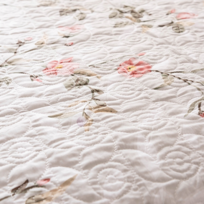 91家纺网 家纺一手货源 找家纺 优乐家纺 2023新款全棉印花绗绣四件套 挪威仙草