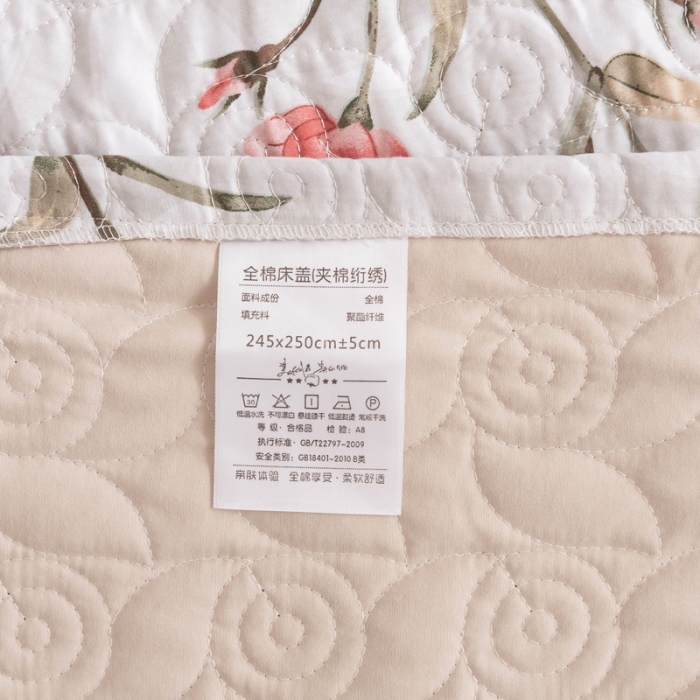 91家纺网 家纺一手货源 找家纺 优乐家纺 2023新款全棉印花绗绣四件套 挪威仙草