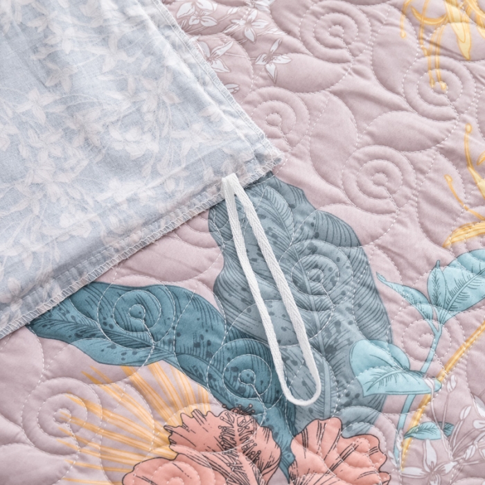 91家纺网 家纺一手货源 找家纺 优乐家纺 2023新款全棉印花绗绣四件套 如沐春风