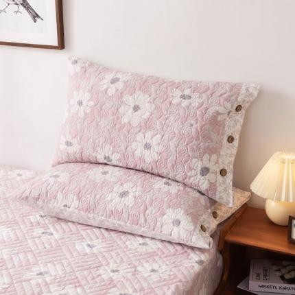 （总）优乐家纺 2023新款全棉印花绗绣单枕套