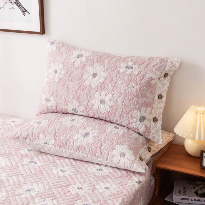 91家纺网 家纺一手货源 找家纺 （总）优乐家纺 2023新款全棉印花绗绣单枕套