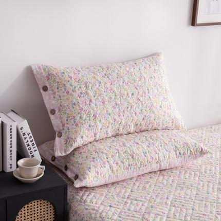 优乐家纺 2023新款全棉印花绗绣单枕套 初晴