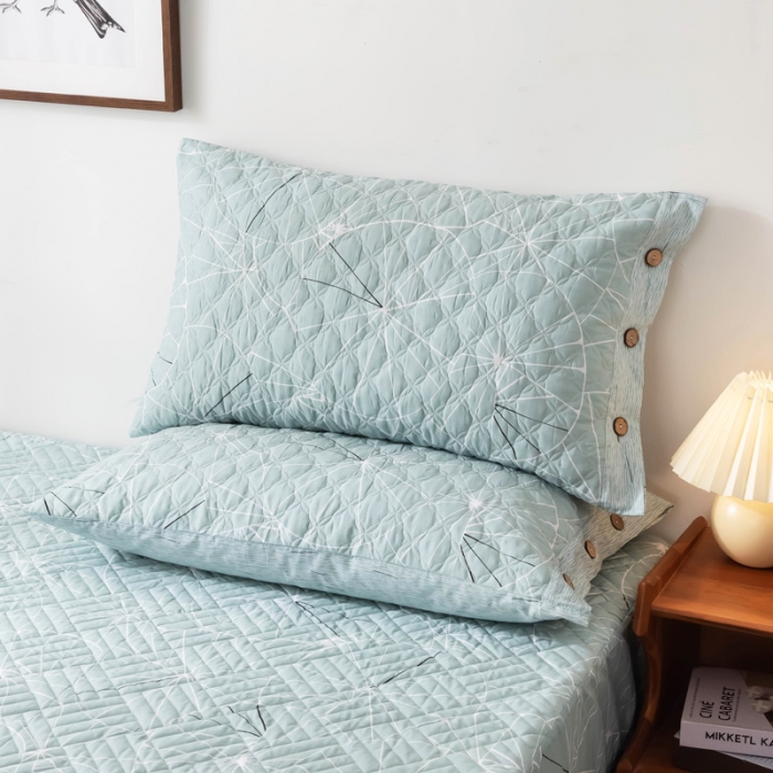 91家纺网 家纺一手货源 找家纺 优乐家纺 2023新款全棉印花绗绣单枕套 淑女格