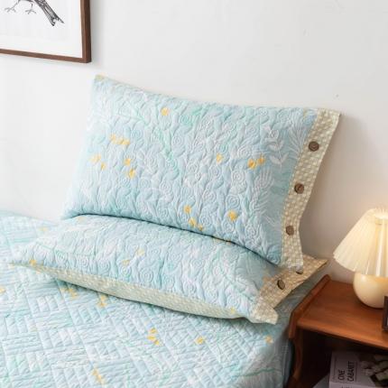 优乐家纺 2023新款全棉印花绗绣单枕套 嫣然