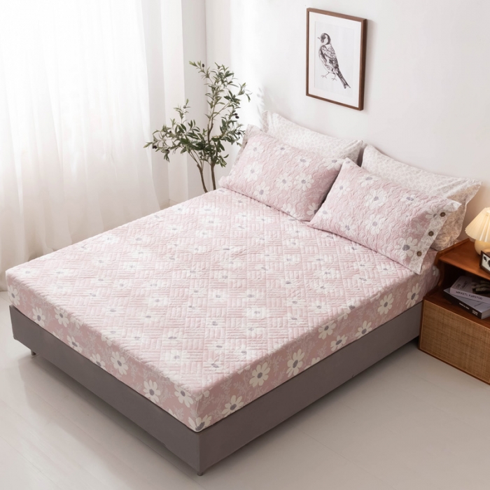 91家纺网 家纺一手货源 找家纺 （总）优乐家纺 2023新款全棉印花绗绣单床笠