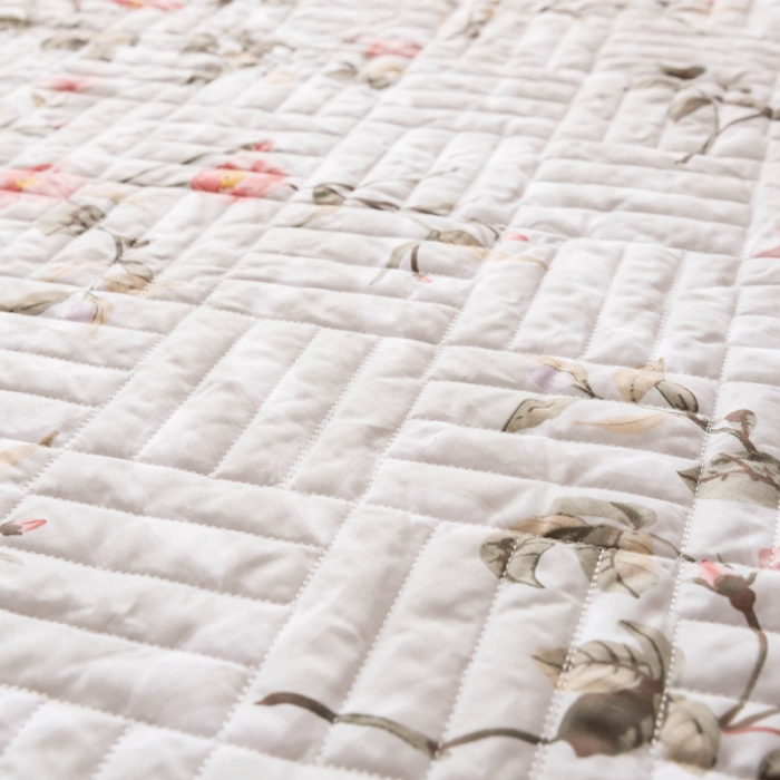 91家纺网 家纺一手货源 找家纺 优乐家纺 2023新款全棉印花绗绣单床笠 挪威仙草